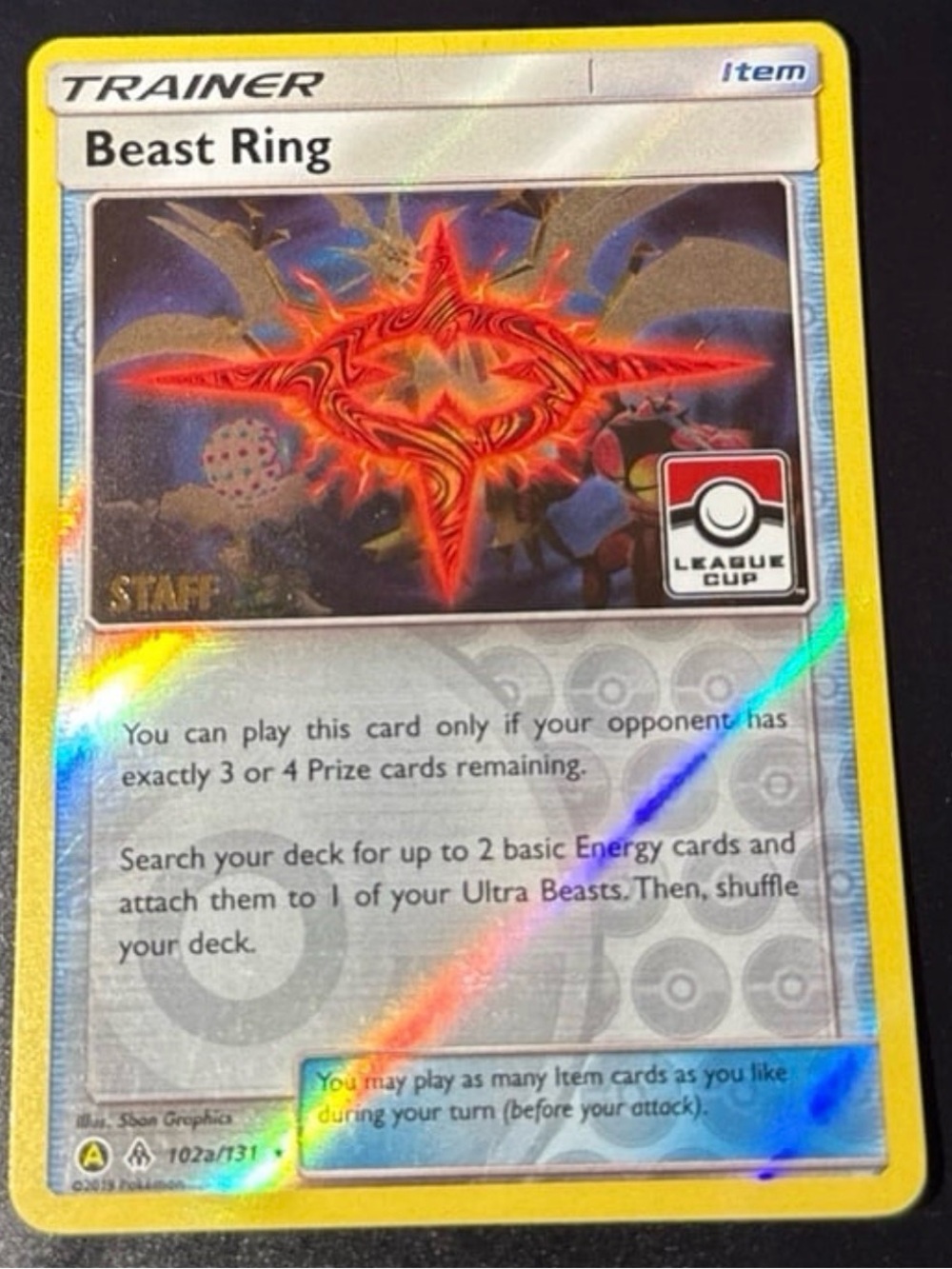 Beast Ring Staff League Cup Trainer 102a/131 Rare League & Champions - 2019 Holo